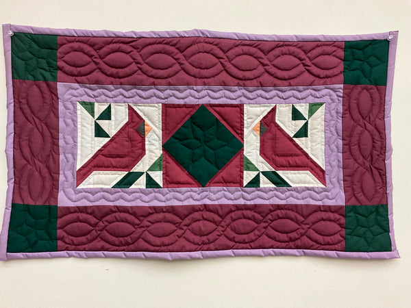 Wall Hanging Quilt, ”Cardinal Pair”