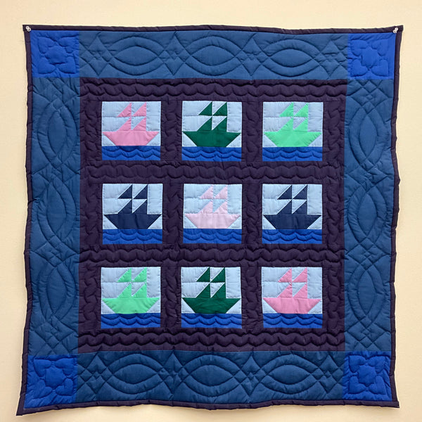 Wall/Crib Quilt, ”Sailboats”