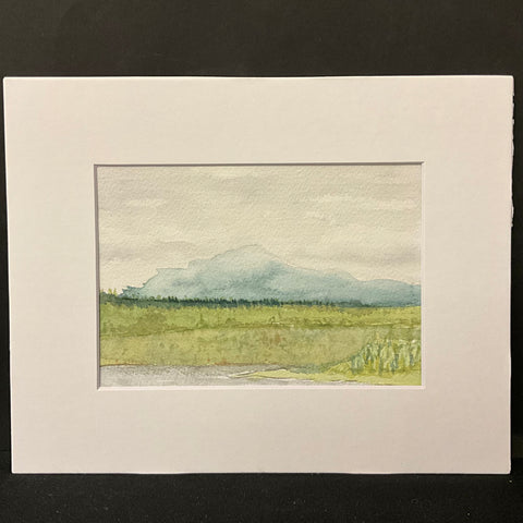 Mt. St. Regis over Heron Marsh original watercolor