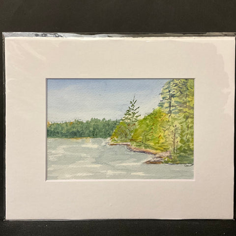 Lake Shore Saranac Village original watercolor