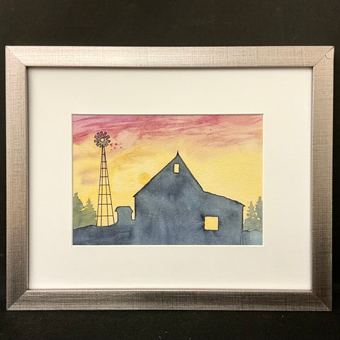 Another Sunset for the Old Barn…Framed Print