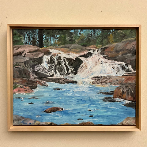 “High Falls” Original Framed Oil Painting,