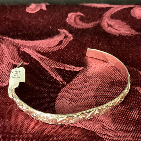 Silver Bracelet Heavy Floral