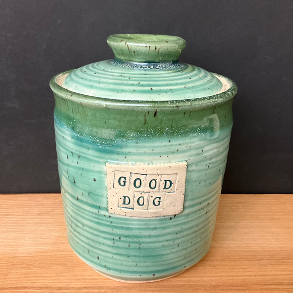 Good Dog Canister in Greens