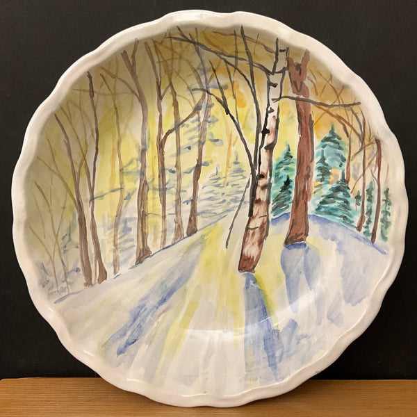 Pie Plate with Woodland Scene