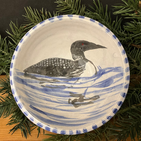 Petite Majolica Bowl with Loon