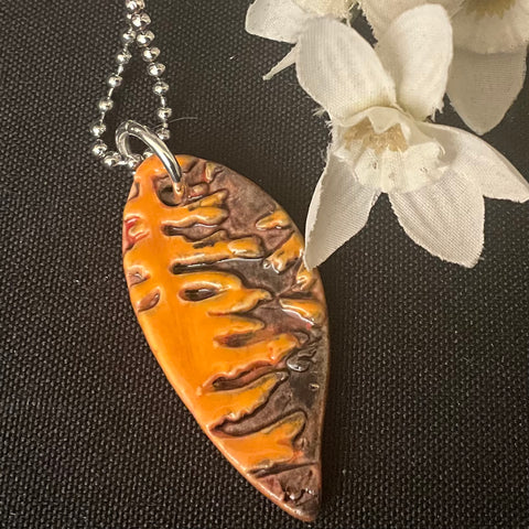 Orange Trees on Brown Pendant