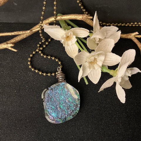 Iridescent Glimmer Dichroic Glass Pendant