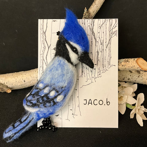 Blue Jay  Needlefelted Ornament