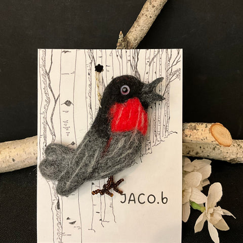 Bullfinch Needlefelted Ornament