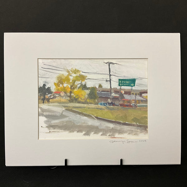 “Best Western Parking Lot” Original Oil with Mat