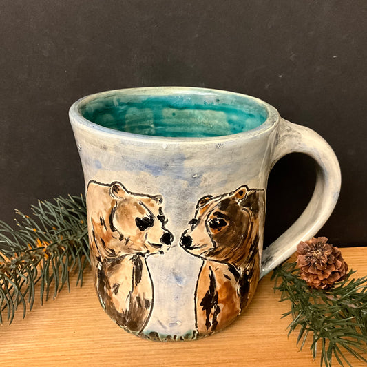 Mug with Carved Bears