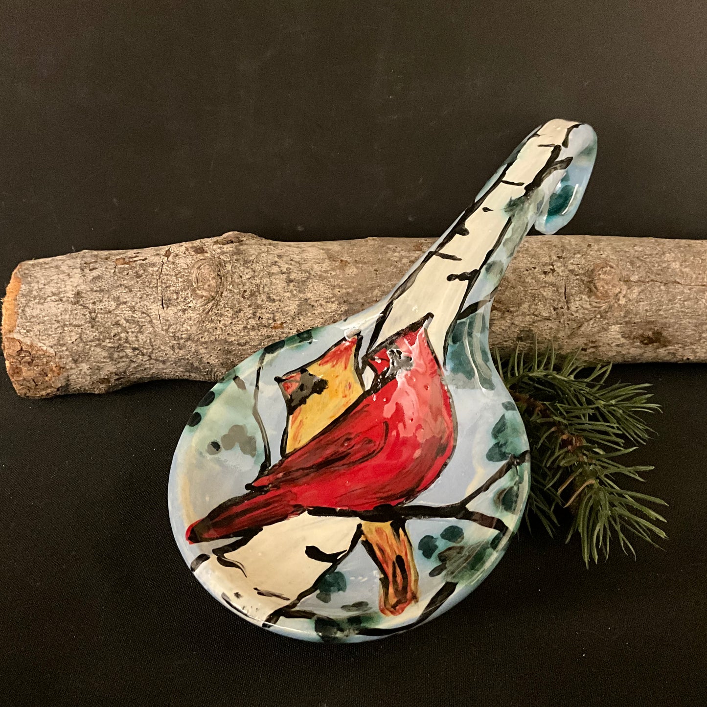 Spoon Rest Cardinal Pair