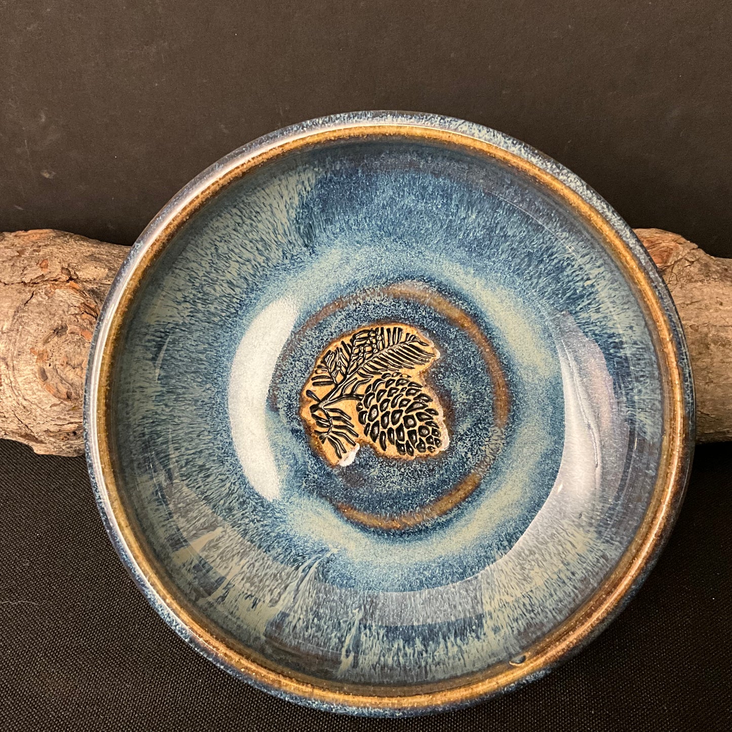 Trinket Dish Pinecones  Blue