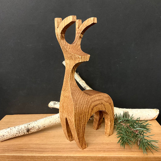 Carved Stylized Deer Ash