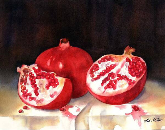 “Pomegranates”, Matted Print from an Original Watercolor