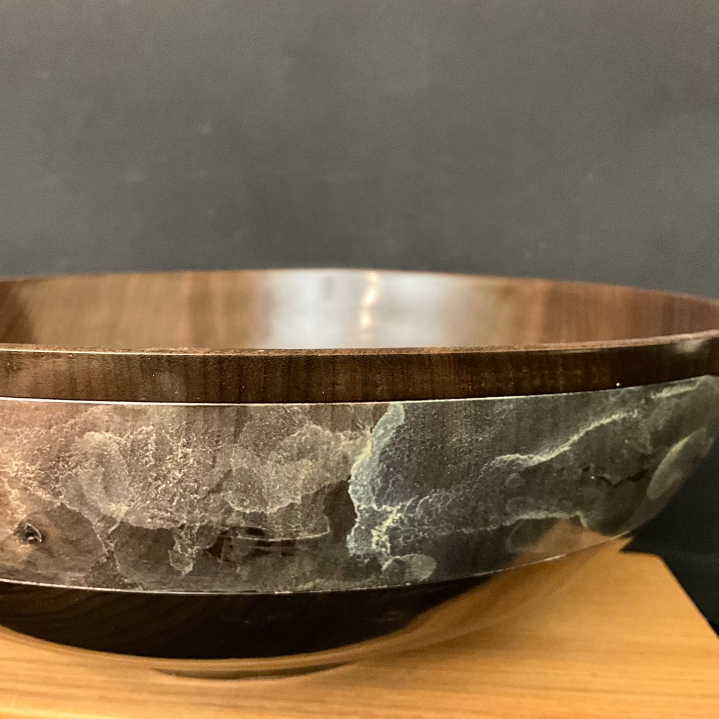 Walnut Bowl w Cosmic Nebulae Design on Rim