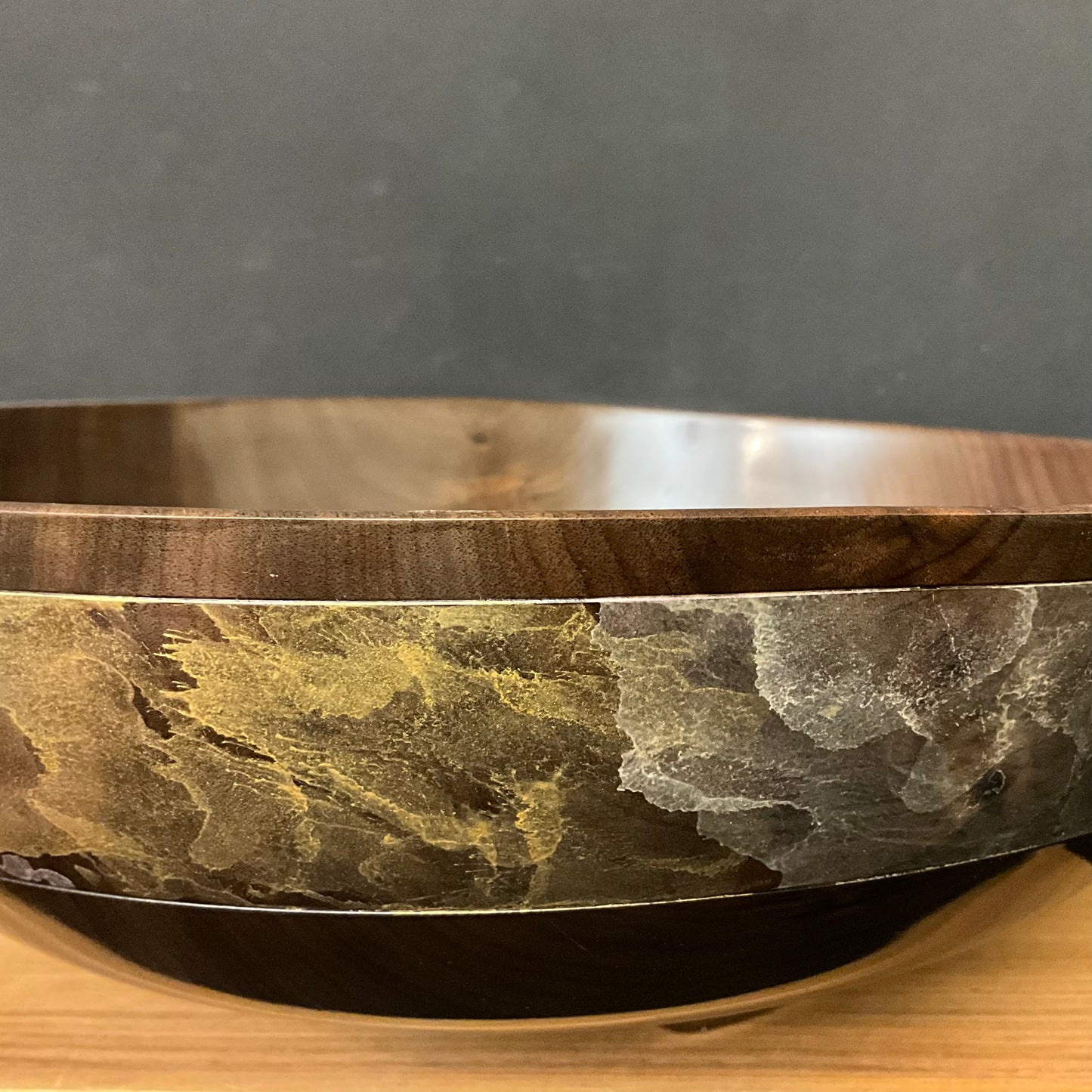 Walnut Bowl w Cosmic Nebulae Design on Rim