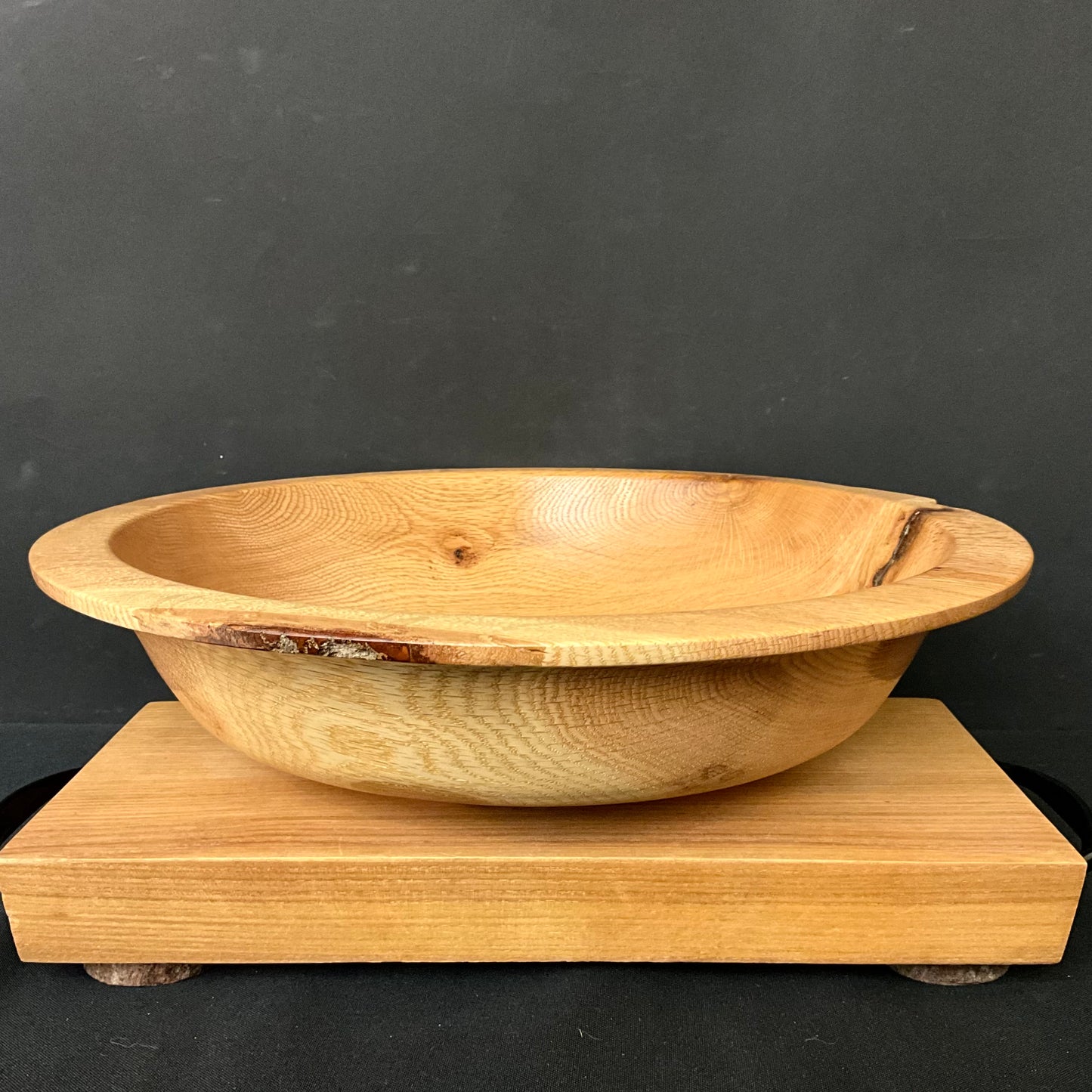 White Oak Footed Bowl w Narrow Rim