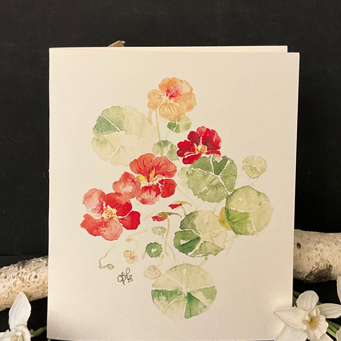 Nasturtium greeting card