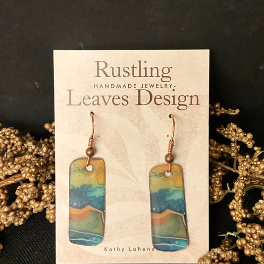 Rainbow Beach Rectangle Earrings