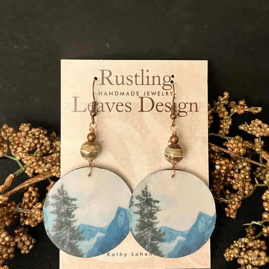 Lone Evergreen Circles Earrings
