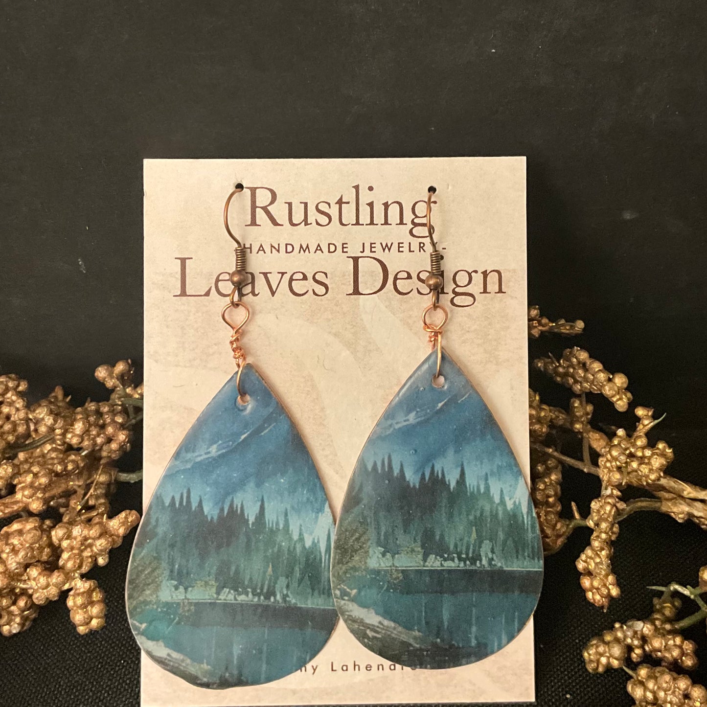 Lakeside Forest Teardrop Earrings