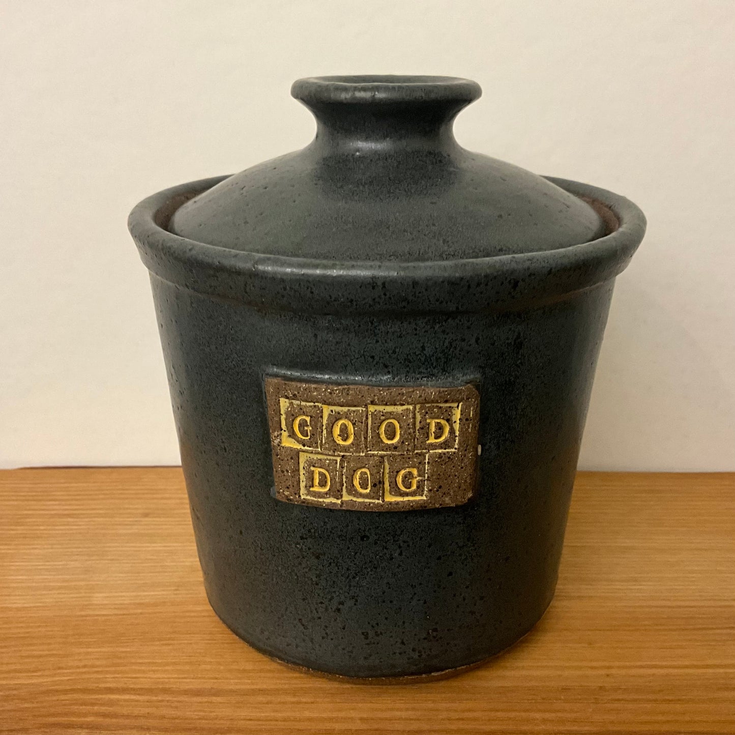 Good Dog Canister in Matte Black Glaze
