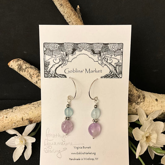 Amethyst & Aquamarine Earrings