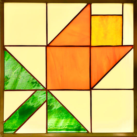 Orange Tulip Stained Glass barn quilt style