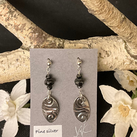Fine Silver & Spinel earrings #268
