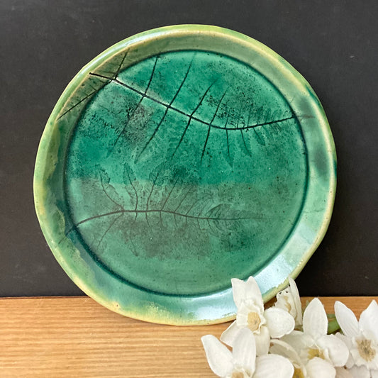 Small Green Fern Impression Plate