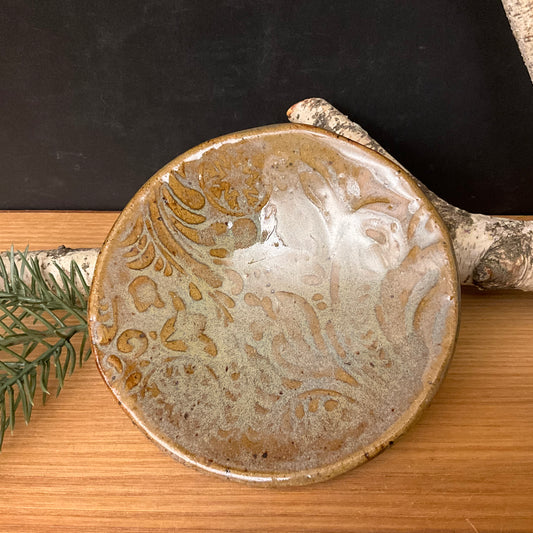 Small Textured Stoneware Trinket Dish