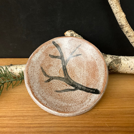 Small Stoneware Trinket Dish w Tree Branch