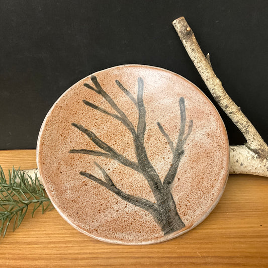 Large Stoneware Trinket Dish w Tree Branch