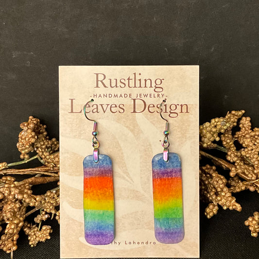 Rainbow Rectangle Earrings