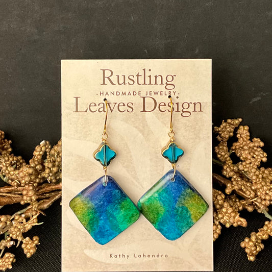 Blue Green On Point Earrings