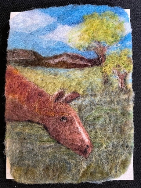 Grazing Horse 1 greeting card