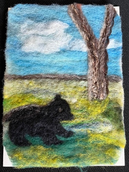 Bear Cub Exploring - greeting card