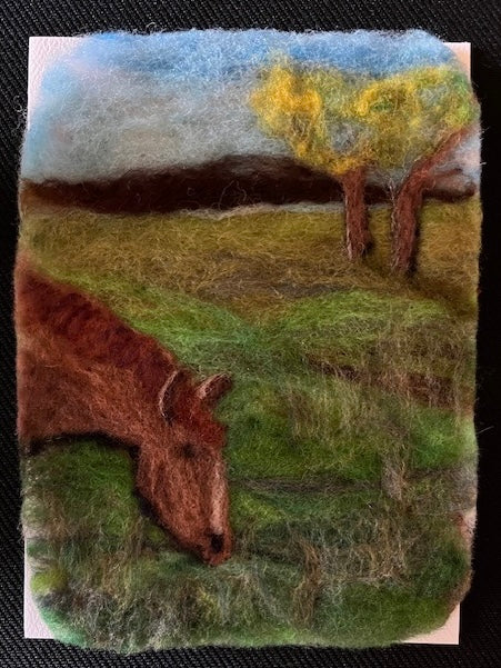 Grazing Horse II - greeting card