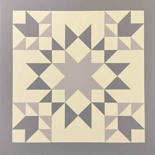 Barn Quilt - Broken Star w/ Tulips - 2x2