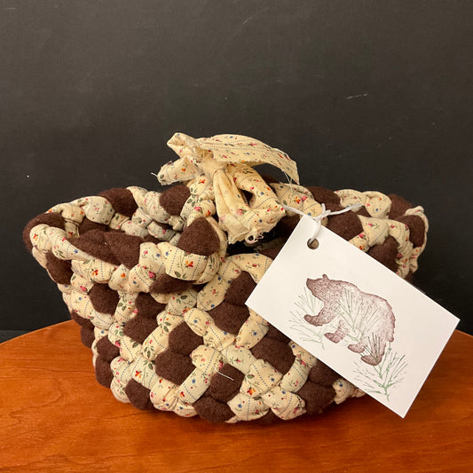 Small Basket In Brown Mix - side handles