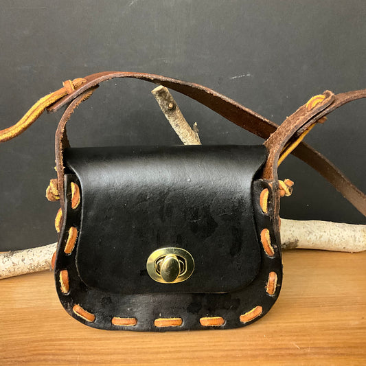 Black & Brown Leather Mini Dasher Purse