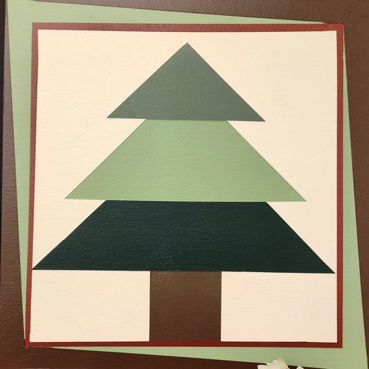 Barn Quilt Christmas Tree 1' x 1'