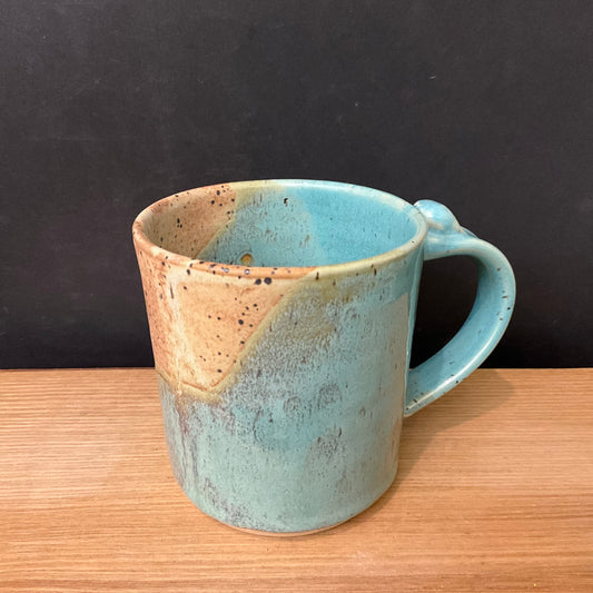 Short Straight Mug in Turquoise & Sand