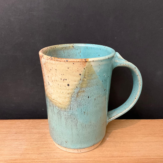 Tall Straight Mug in Turquoise & Sand