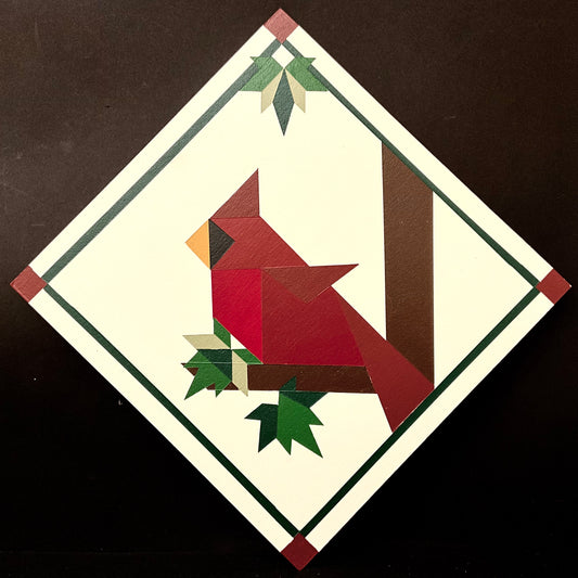 Barn Quilt Cardinal on Tree Branch 1’x1’