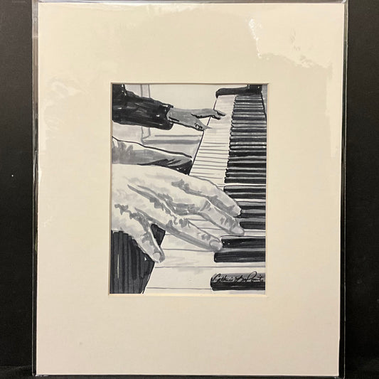 “Piano Man” Original Matted Drawing