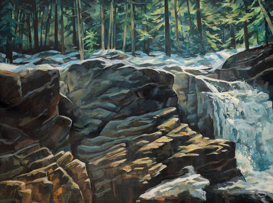 “Ice and Snow Melt, Gils Brook”, Framed Painting