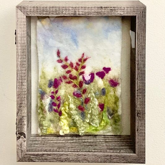 Field of Flowers -  Hand Felted Framed Art
